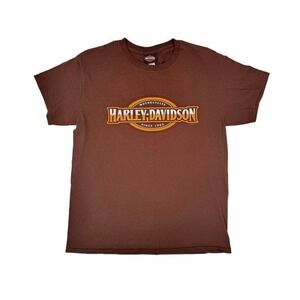 Harley Davidson Red Rock Las Vegas NV T Shirt Brown Vintage Graphic Mens M